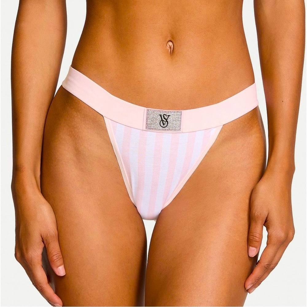 Victoria’s Secret Logo Cotton Shine Patch Tanga Panty